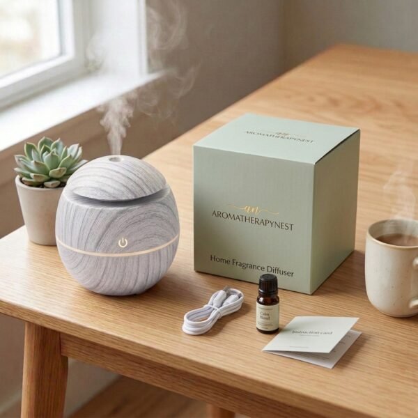 Aromatherapynest home fragrance diffuser unboxing in gray wood finish