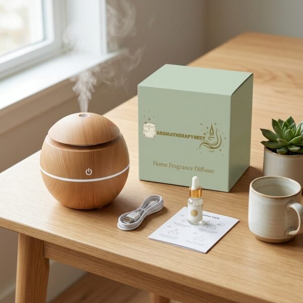 Aromatherapynest home fragrance diffuser unboxing in light wood finish